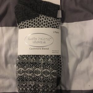 Cashmere Blend Grey Boot Socks